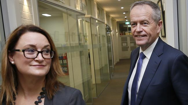 Labor Leader Bill Shorten and Braddon candidate Justine Keay. PICTURE CHRIS KIDD