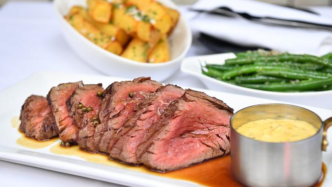 The Organic Grass Fed Eye Fillet at Macleay Street Bistro. (AAP Image/Joel Carrett)