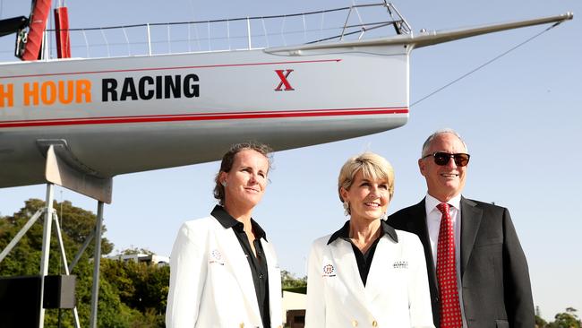 Ocean Respect Racing skipper Stacey Jackson with former foreign minister Julie Bishop and Wild Oat’s Sandy Oatley.