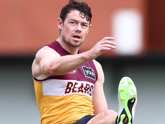 IPSWICH, AUSTRALIA - FEBRUARY 05: Lachie Neale during a Brisbane Lions AFL training session at Brighton Homes Arena on February 05, 2025 in Ipswich, Australia. (Photo by Chris Hyde/Getty Images)