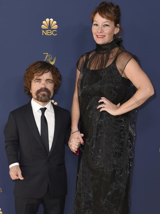 GoT’s Peter Dinklage, left, and Erica Schmidt. Picture: AP