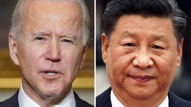 US President Joe Biden and Chinese leader Xi Jinping. Picture: AFP