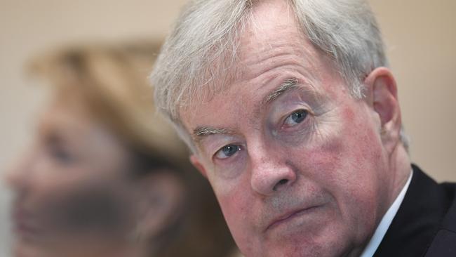 Australian Public Service Commissioner John Lloyd speaks during Senate Estimates at Parliament House in Canberra, Monday, May 21, 2018. (AAP Image/Lukas Coch) NO ARCHIVING