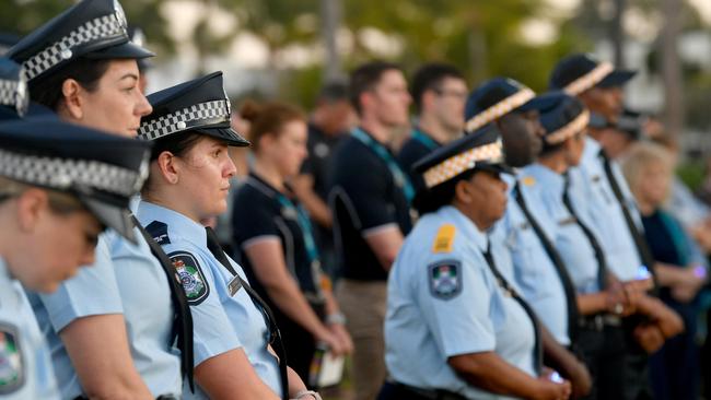 National Police Remembrance Candlelight Vigil 2023 at the Rockpool, Townsville. Picture: Evan Morgan