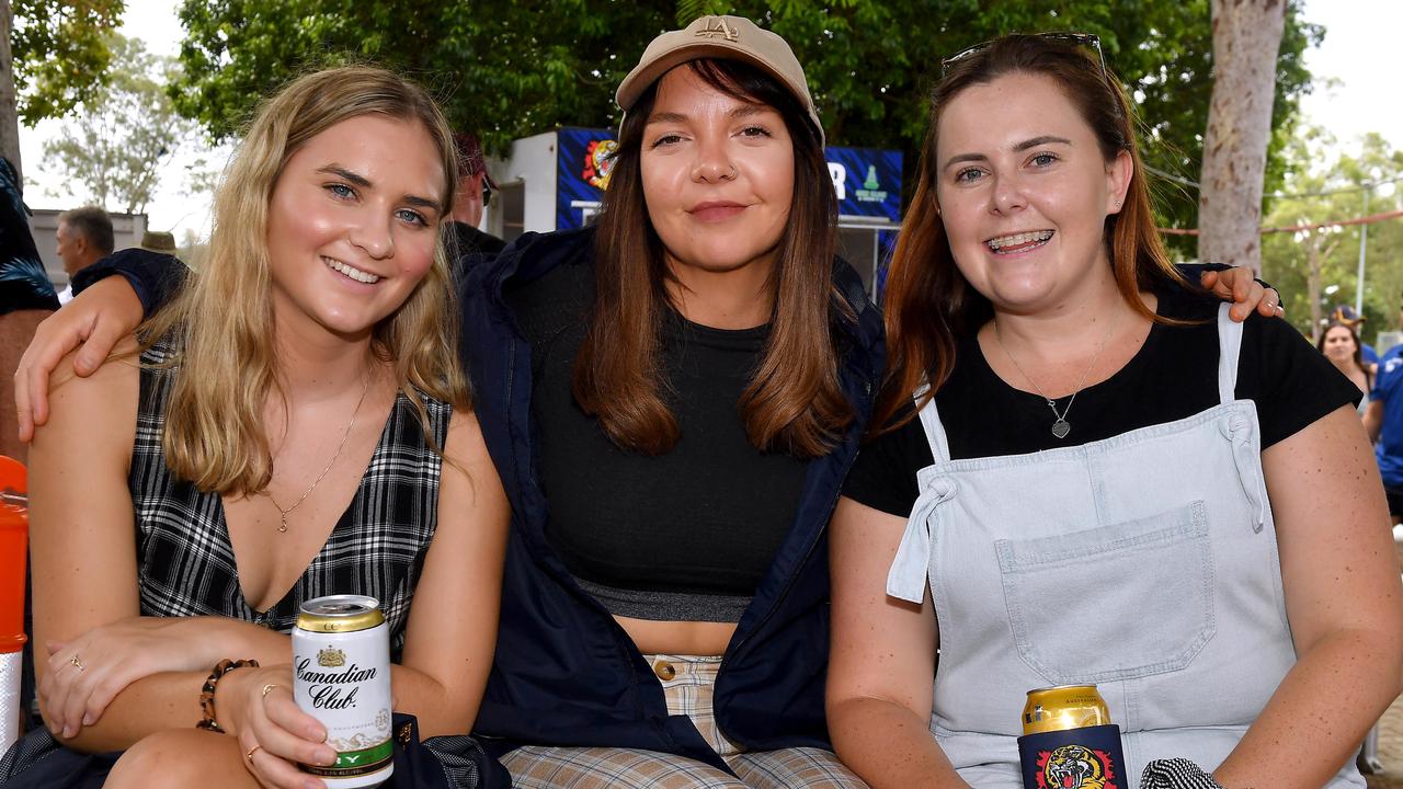 Shannon Trigger, Hayley Mitchell and Trudi Brindley Rugby union national championships between Easts and Gordon. Saturday March 20, 2021. Picture, John Gass