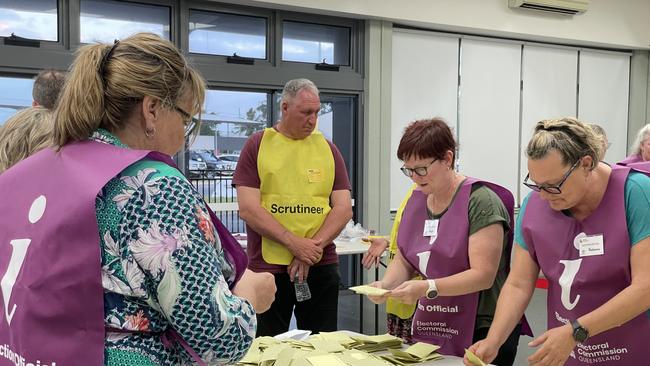 The Mackay regions ballots are being counted under the watchful gaze of Jacko. Photo: Fergus Gregg