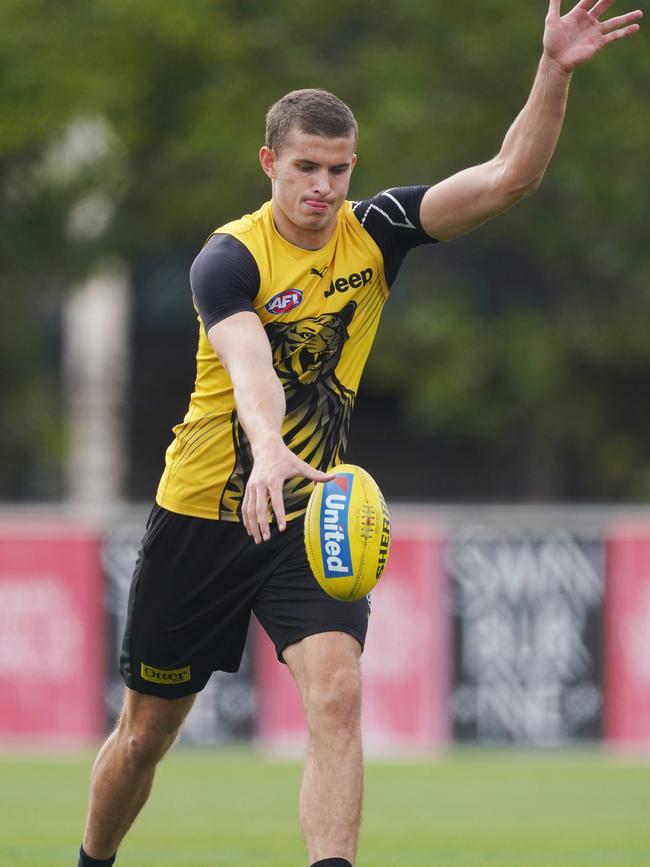 Callum Coleman-Jones of the Tigers. (AAP Image/Michael Dodge)