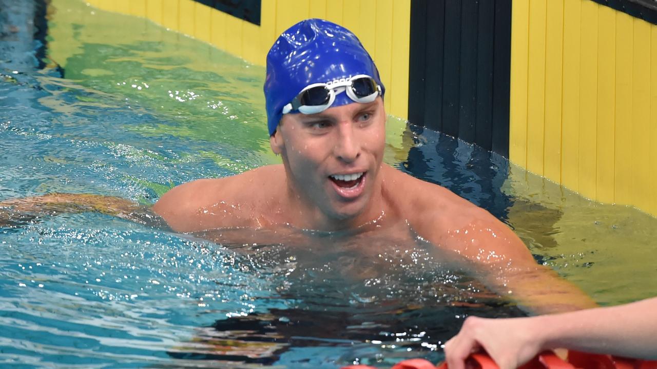 Olympic champion Grant Hackett returned to swimming in 2015 — seven years after retiring. AFP PHOTO / PETER PARKS.