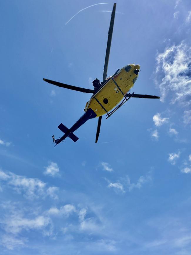 The man was flown to Thursday Island. Picture: RACQ CQ Rescue