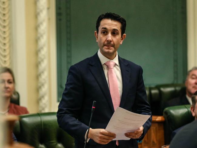 NCA Newswire Today Tuesday , 28th of March 2023 , The Member for Broadwater , Mr David Crisafulli , during Question time at Queensland Parliament.Picture: NCANewswire/Glenn Campbell