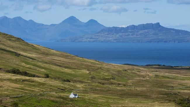 The remote islands of Eigg and Rum in the Inner Hebrides.