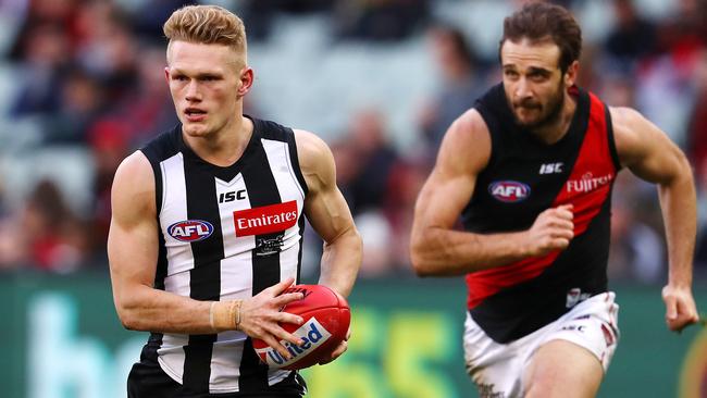 Adam Treloar in action for the Pies. Picture: Michael Klein