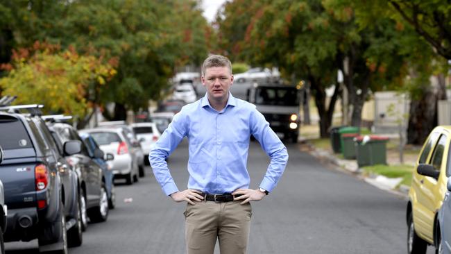 Tea Tree Gully councillor Lucas Jones is campaigning for a second park ‘n’ ride in Modbury to keep up with demand for parking in the area. Picture: AAP / Sam Wundke