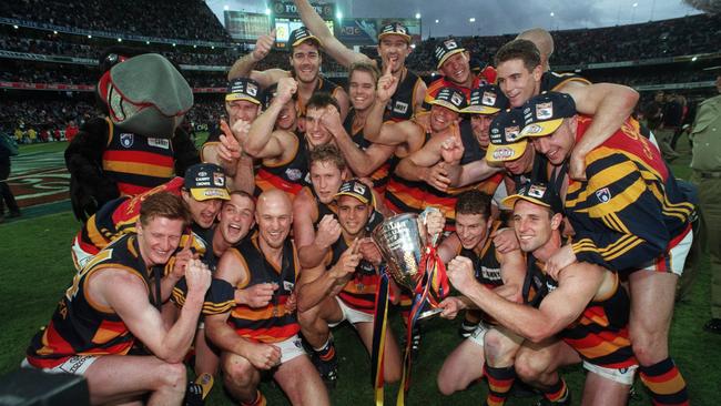 Adelaide Crows with the 1997 Premiership Cup.