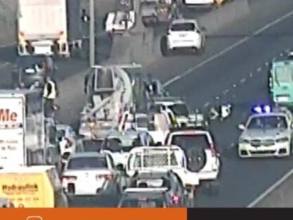 Two of the three Altona-bound lanes were closed on the M80 Ring Road just after Sydney Road after a multi-vehicle crash on Wednesday morning. Photo: X/VicRoads