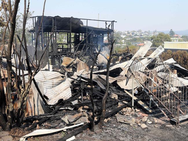 The home was completely destroyed in the blaze. Picture: AAP/Richard Gosling