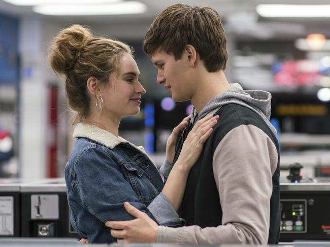 Lily James, left, and Ansel Elgort in a scene from Baby Driver. Picture: Wilson Webb/Sony/TriStar via AP