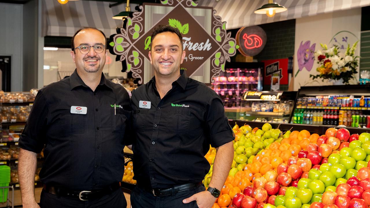 Brothers Antoine and Richard Rizk opened the groundbreaking Mint Fresh IGA Local Grocer in Epping this month. Picture: Mikulas J/Event Photos Australia