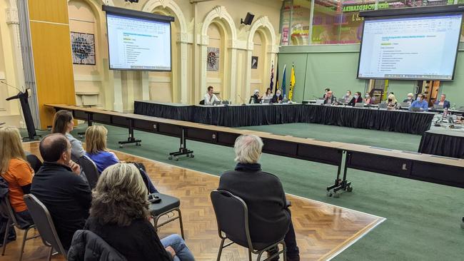 A barrier has been placed between the public and city of Yarra councillors at Richmond Town Hall.