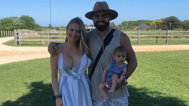 Walker, Ivkovic and the couple’s five-month-old son. Picture: Instagram