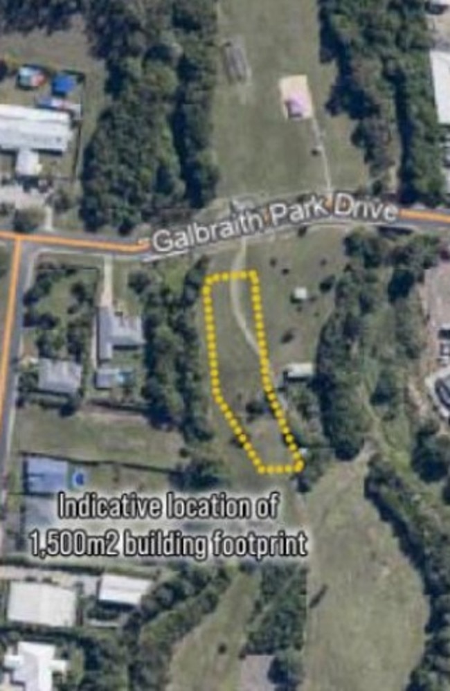 The proposed location of the new Cannonvale Community Facility to be built at Galbraith Park off Shute Harbour Rd in the Whitsundays. Picture: Whitsunday Regional Council