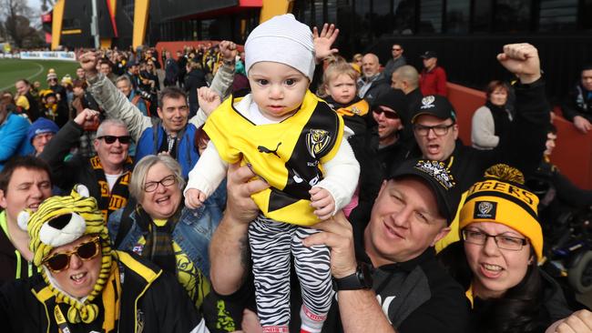 Richmond fans at yesterday’s open training session. Picture: Alex Coppel.