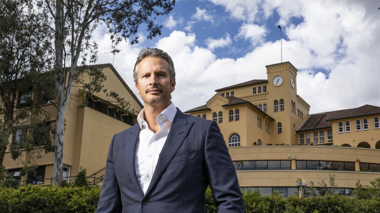 Morgan Parker, the new chair of the Presbyterian and Methodist Schools Association board at his old school, Brisbane Boys’ College. Picture: Mark Cranitch.