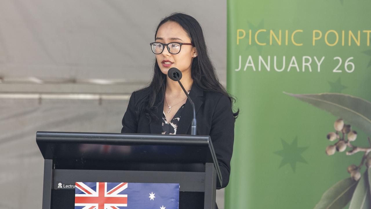 Toowoomba Young Citizen of the Year Mahsa Nabizada. Australia Day celebrations at Picnic Point in Toowoomba. Thursday, January 26, 2023. Picture: Nev Madsen.