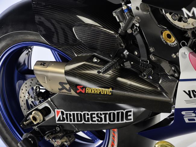 The 2015 Yamaha YZR-M1 MotoGP bike.