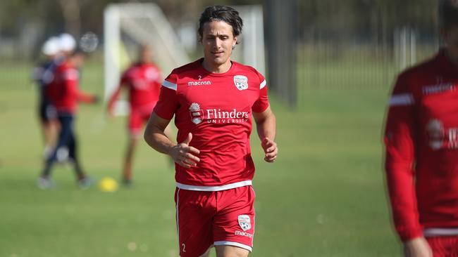 Defender Michael Marrone says some of his Adelaide United teammates have expressed concerns for their careers as a result of the coronavirus pandemic. Picture: Tait Schmaal