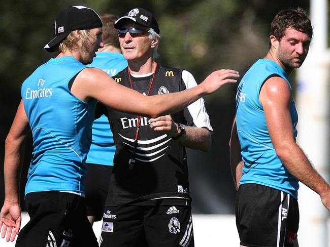 Mick Malthouse made the difficult call to drop Shane O’Bree, right, in 2010.