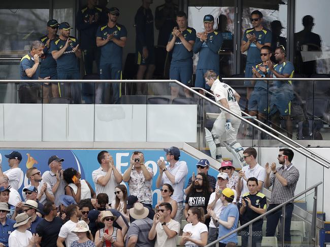 Steve Smith is applauded as he leaves the field after being dismissed for 142 on day four of the First Ashes Test at Edgbaston. Picture: Ryan Pierse/Getty Images