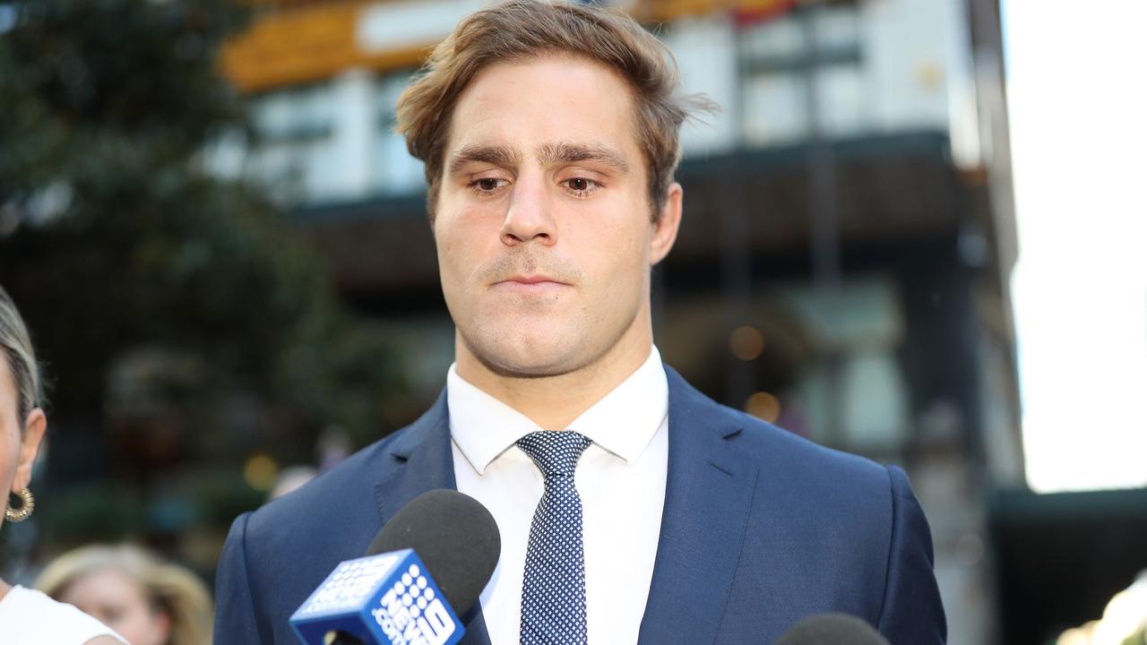 Jack de Belin leaves the Downing Centre in Sydney