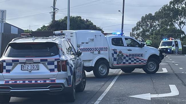 The scene of the crash at Wynnum Sunday morning. Picture: Iwan Jones