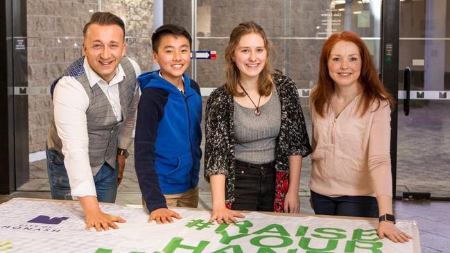 The RaiseYourHand4MonashYouth banner was launched last year with former Monash Mayor Paul Klisaris, youth ambassador Wesley Chen, Monash Young Person’s Reference Group chair Stacey Lee and Cr Rebecca Paterson.