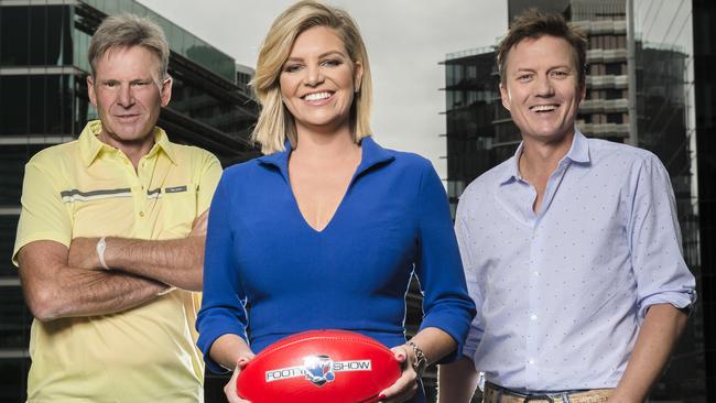 Sam Newman, Bec Maddern and James Brayshaw were once at the helm. Picture: Jason Edwards