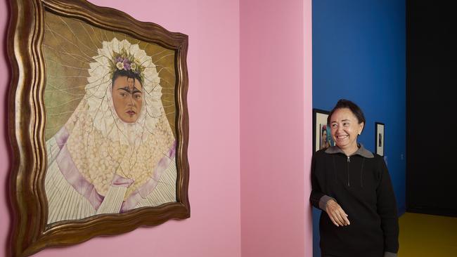 Curator of the Jacques and Natasha Gelman Collection, Magda Carranza de Akle at the Art Gallery of SA for its Frida Kahlo and Diego Rivera exhibition. Picture: Matt Loxton