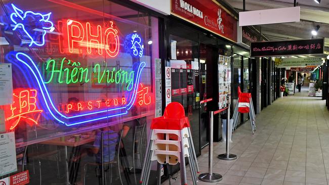 Empty Chinese restaurants at Market Square in Sunnybank. Picture: John Gass