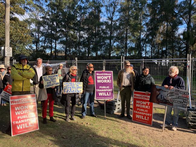 Protesting the removal of trees in Buruwan Park, which will sit under the newly proposed WestConnex overpass.