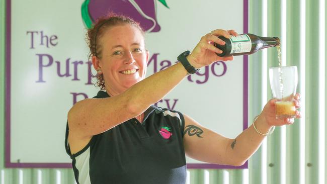 There's supposedly a shortage of beer as stocks run low due to Covid but local breweries still have plenty so shop local, says Kylie Asanovski of the Purple Mango Brewery. Picture: Glenn Campbell