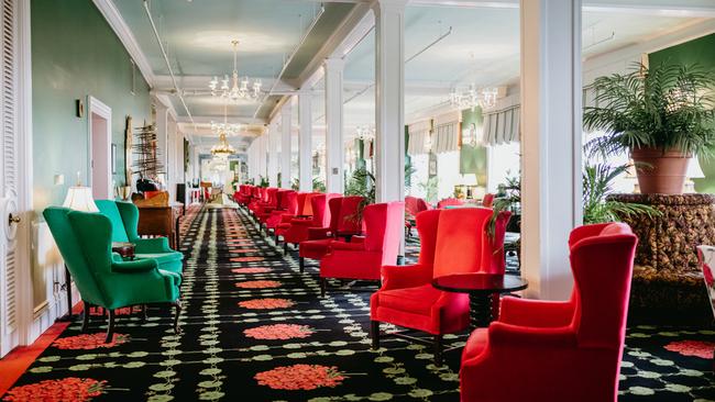 Upstairs is an elegant, expansive parlour with decor I recognise. In the movie, this is where Richard checks in. Picture: Grand Hotel.