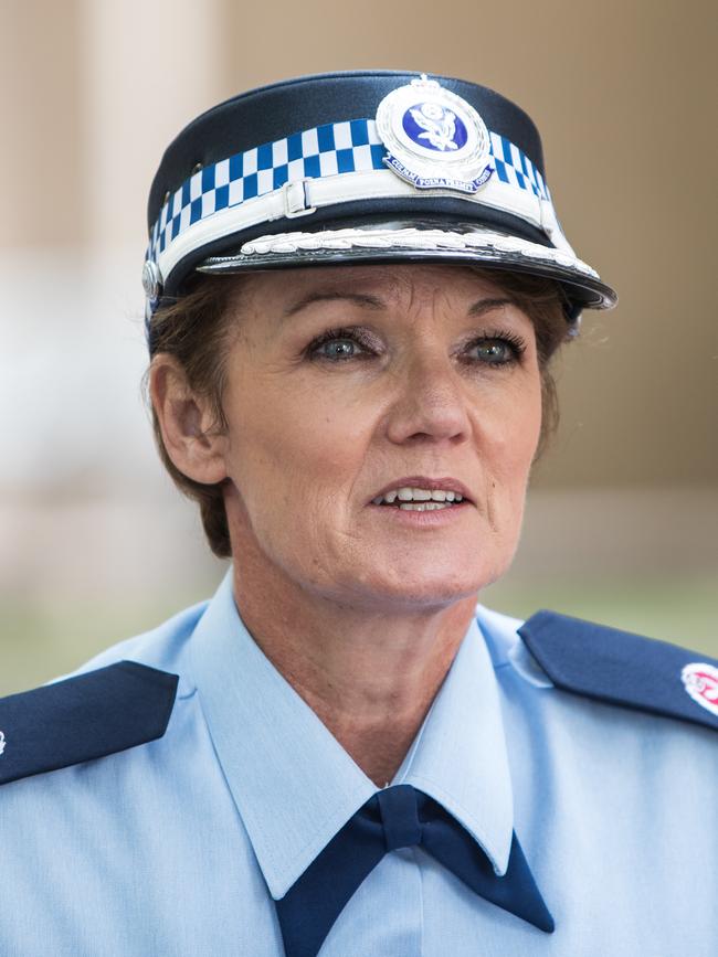 Assistant Commissioner Karen Webb speaks to media on Sunday. Picture: Julian Andrews