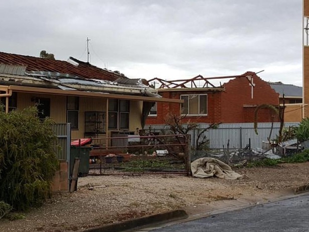 Rooves ripped properties, including a church in Blyth in the Clare Valley. Picture: Michelle Morris/Plains Producer Newspaper