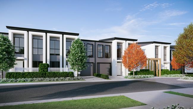 An artist’s impression of the terrace homes proposed for Mt Annan.