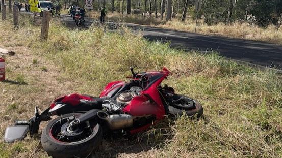 The scene of a serious motorcycle crash at Bucca. File picture: LifeFlight
