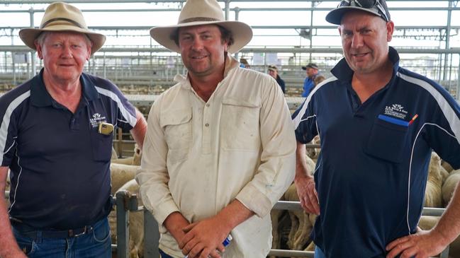 TB White &amp; Sons director Leo White with Damian and Luke Tyndall. Picture: Rachel Simmonds