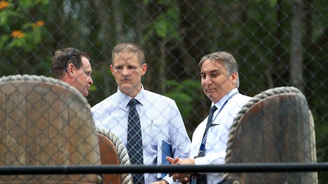 Police on the scene of the Dreamworld ride tragedy. Pics Adam Head