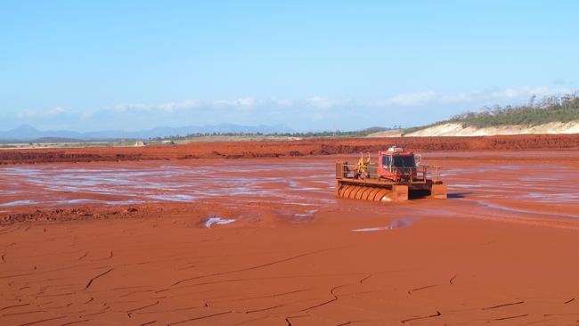 Queensland Alumina Limited's red mud dam facility.