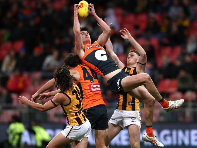 Taylor flies high against Hawthorn. Picture: Jason McCawley/Getty Images