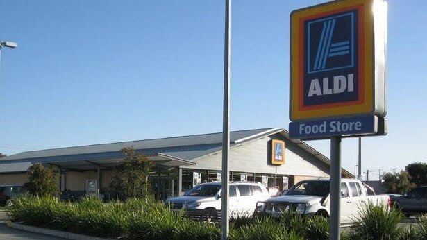 A shoplifting thief and her pal stole bags of groceries from Rosebud Aldi before trying to ram a trolley into chasing staff.